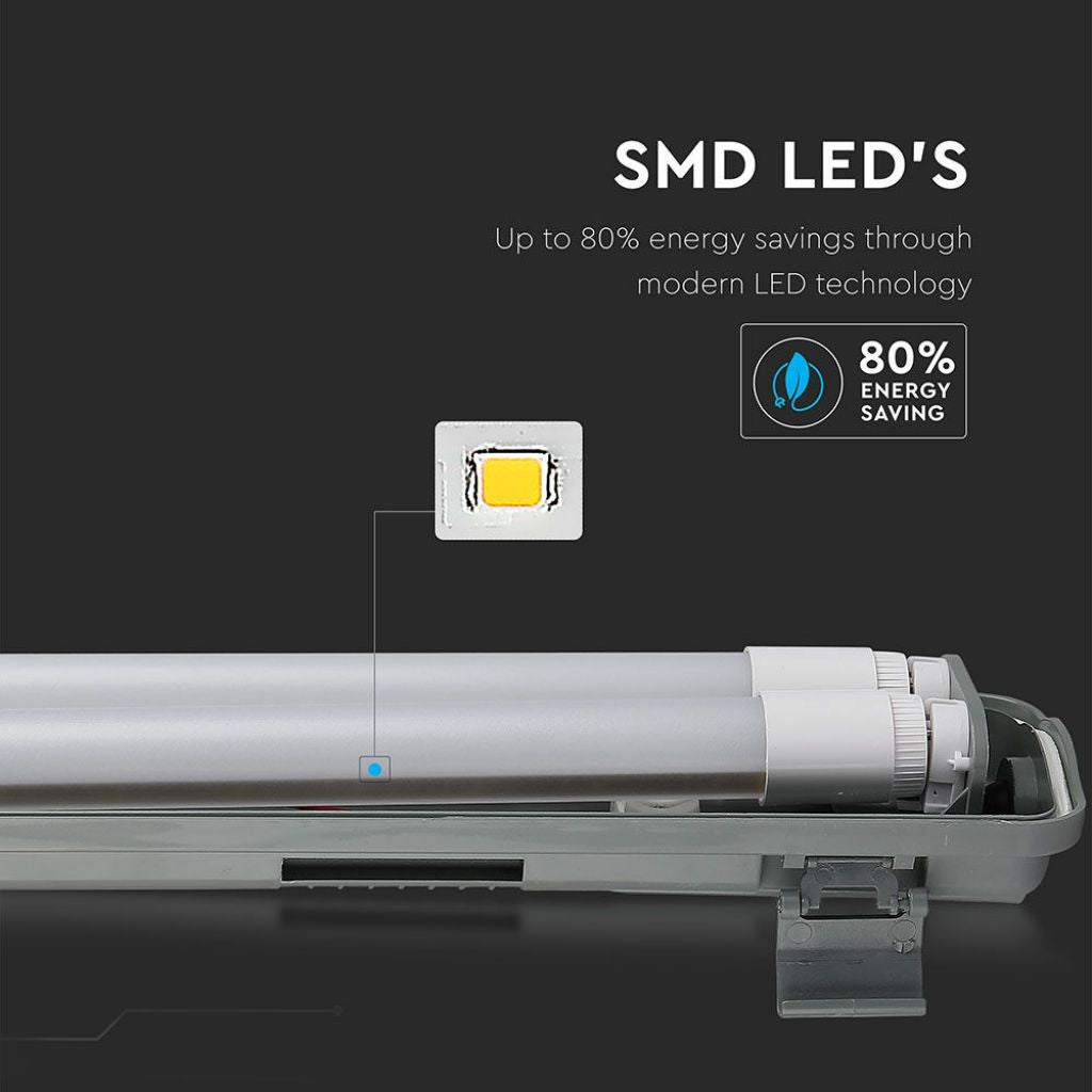 V-TAC Plafoniera LED Doppia Impermeabile 36W 120cm 4000K IP65