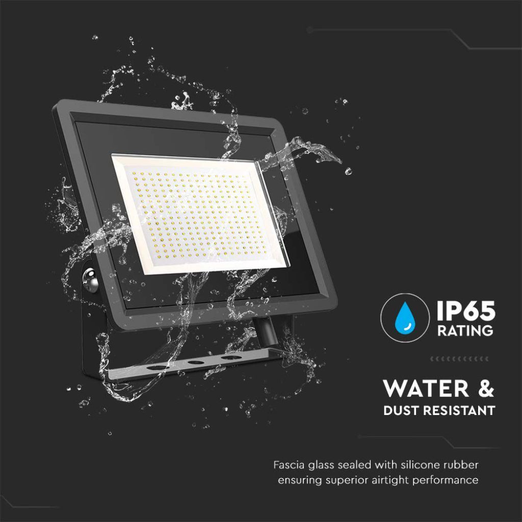 V-TAC Faro LED SMD 200W F-Series con Driver IC Integrato Colore Nero 6400K IP65