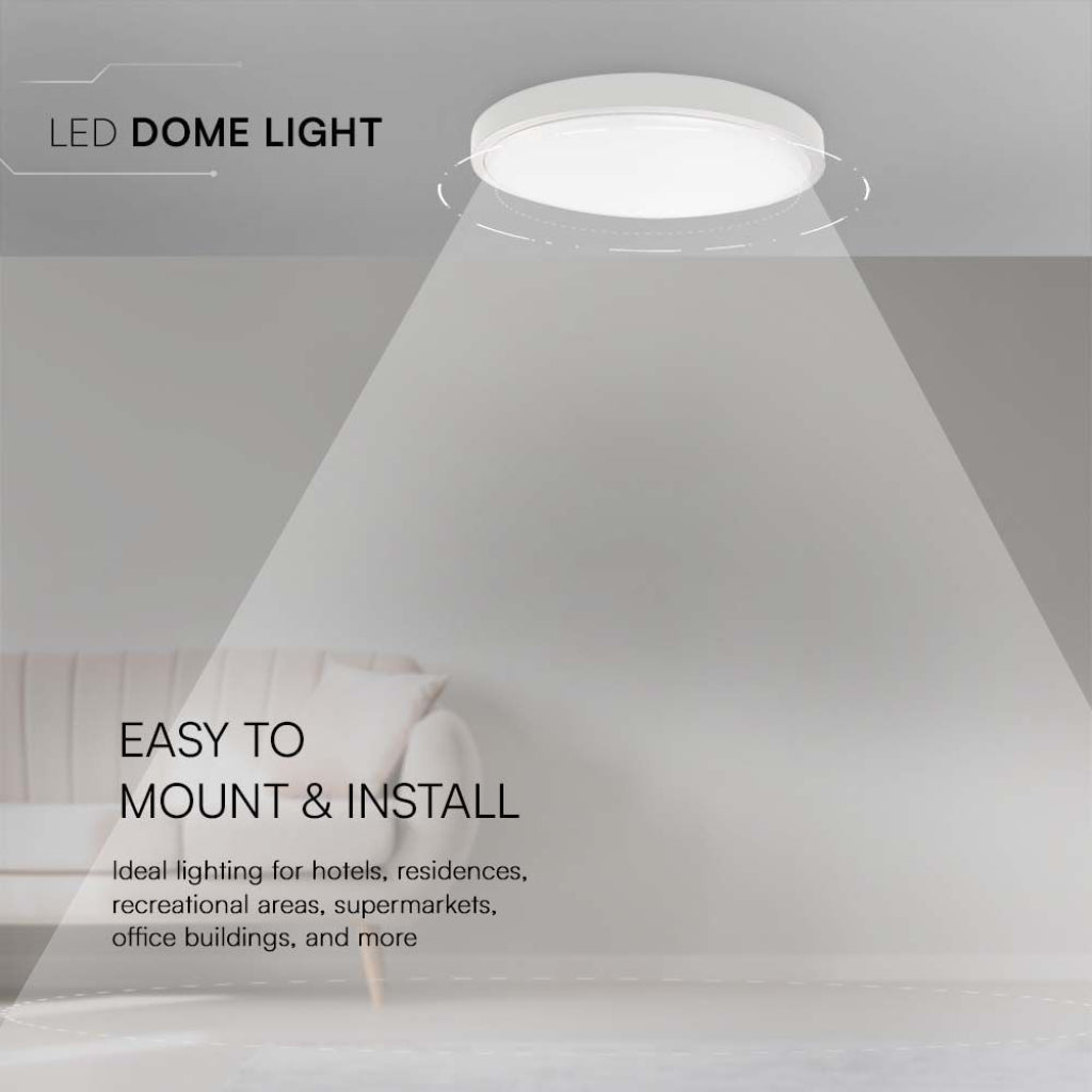 V-TAC Plafoniera LED Rotonda 18W Cornice Bianca 4000K IP44