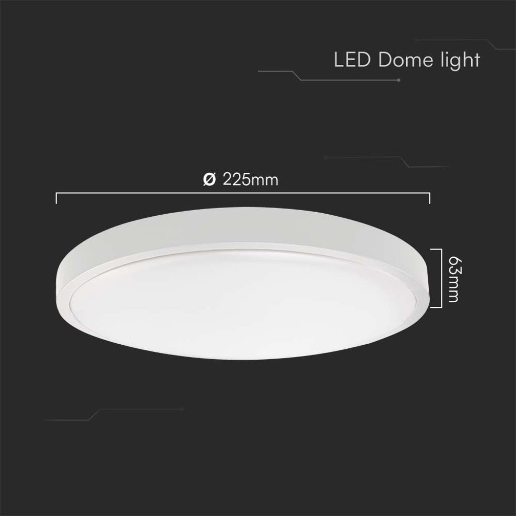 V-TAC Plafoniera LED Rotonda 18W Cornice Bianca 4000K IP44
