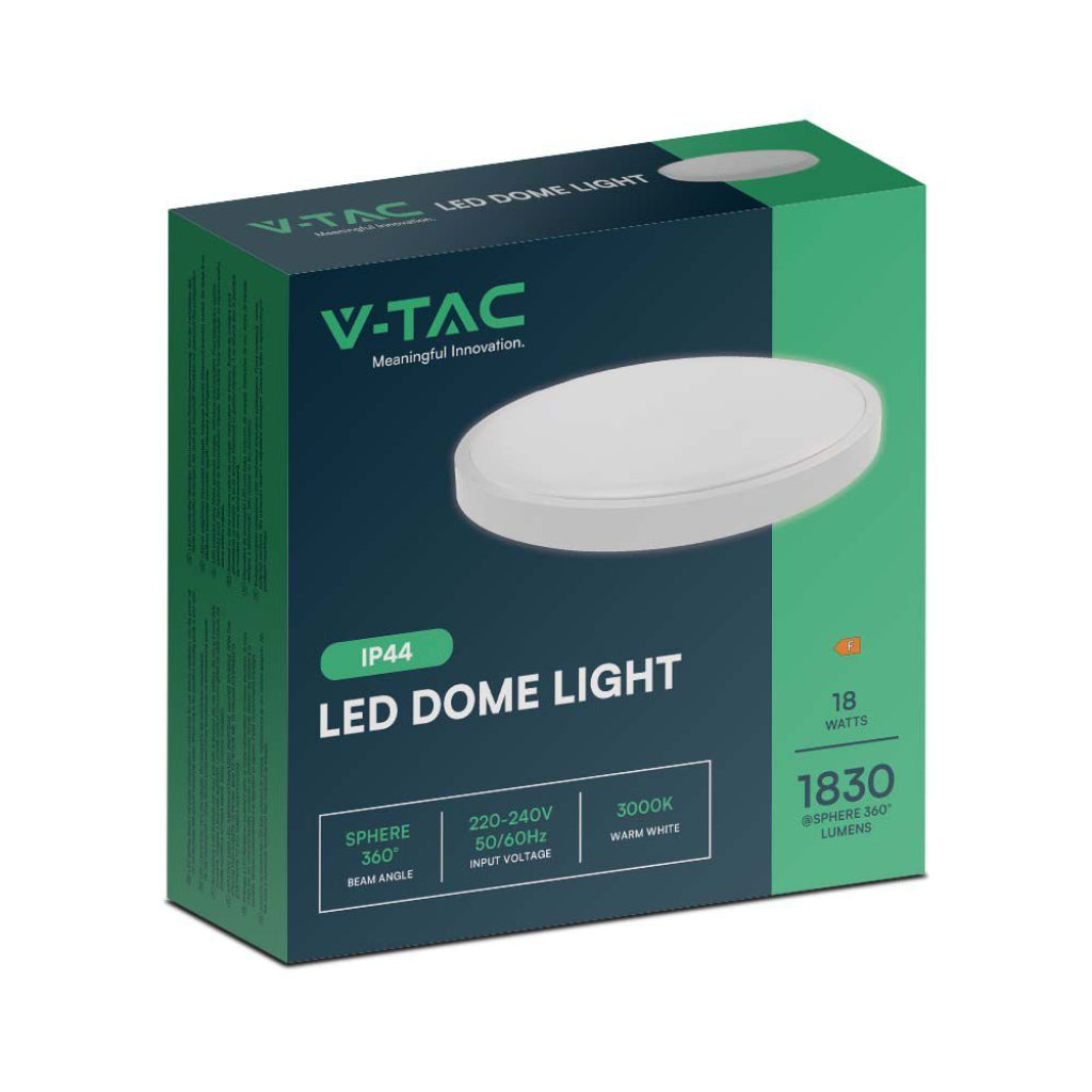 V-TAC Plafoniera LED Rotonda 18W Cornice Bianca 4000K IP44