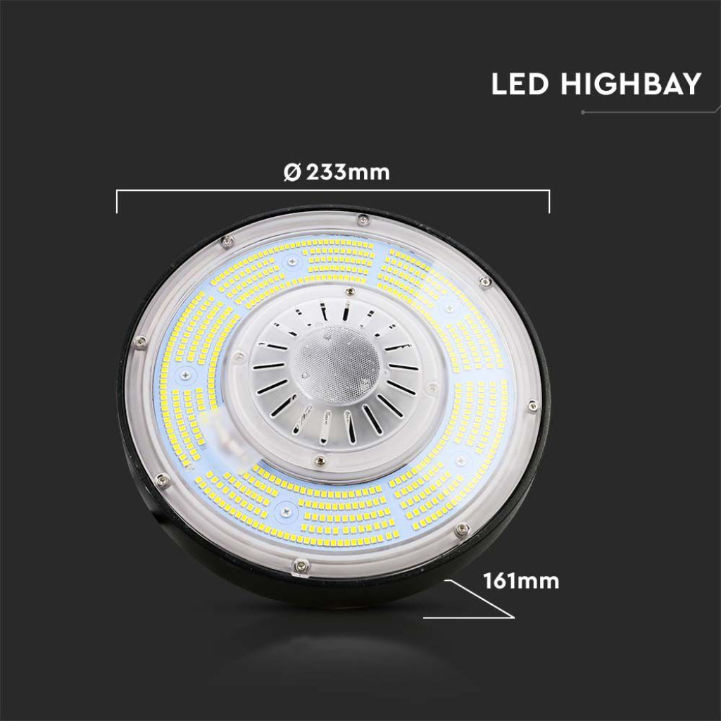 V-TAC Campana Industriale LED 100W 185LM/W UFO con Driver MeanWell 110° 4000K IP65 Dimmerabile ( 1-10V )
