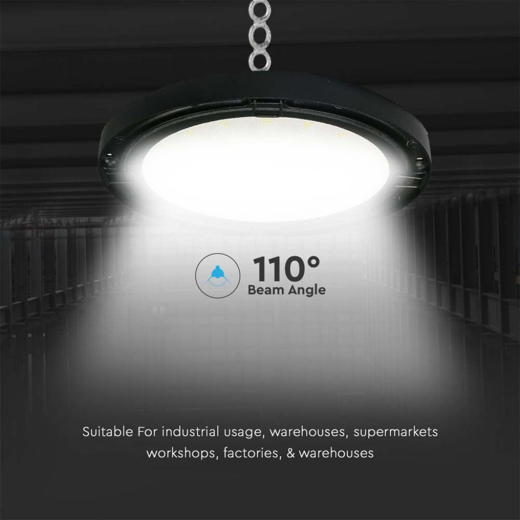 V-TAC Campana LED SMD Industriale 100W 120LM/W UFO Colore Nero 110° 6500K IP65