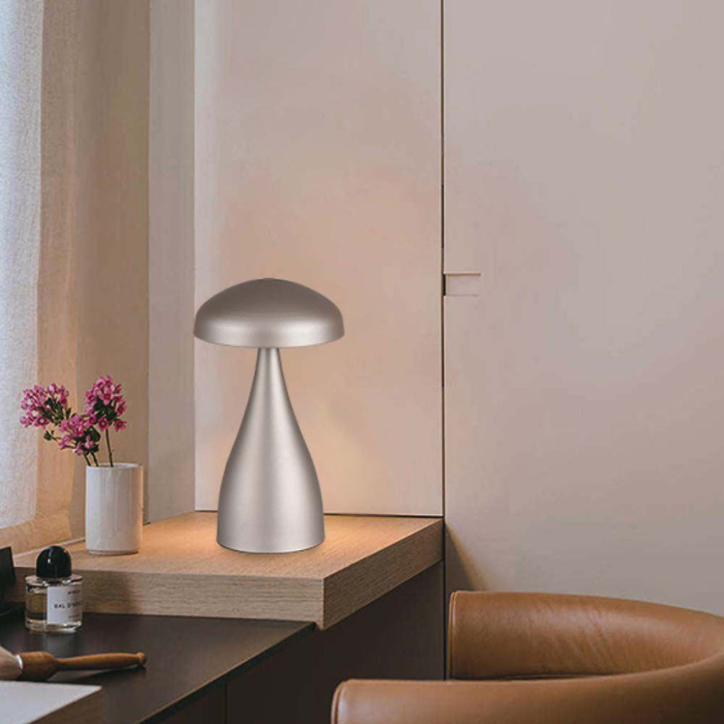 V-TAC Lampada LED da Tavolo 1W con Batteria 800mAh Ricaricabile USB C Colore Champagne in Metallo Touch Dimmerabile 3in1