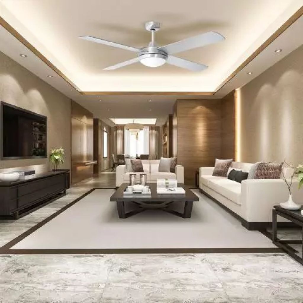 V-TAC Ventilatore LED da Soffitto 2*E27 con Motore a Corrente Continua da 35W con Telecomando 4 pale