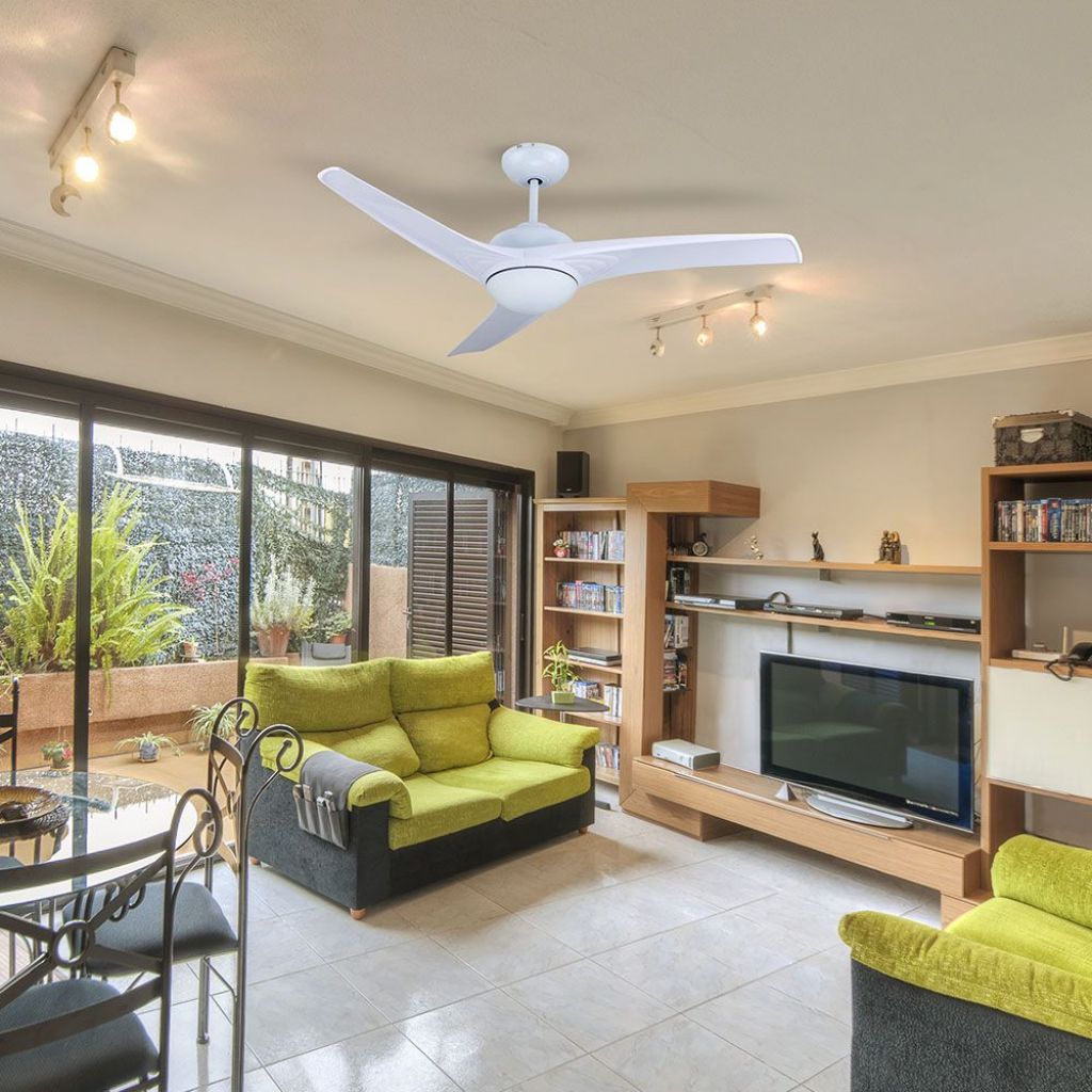 V-TAC Ventilatore LED da Soffitto 15W 3 in 1 con Motore a Corrente Continua da 35W con Telecomando 3 pale