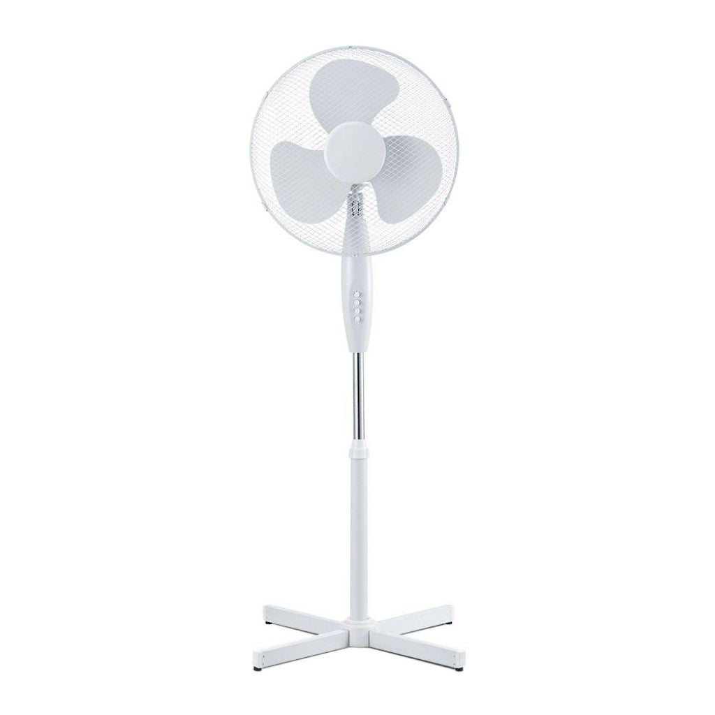 V-TAC Ventilatore con Base a Croce 40W Altezza Regolabile (Max 120cm) 3 Pale a 3 Velocità Rotante Colore Bianco