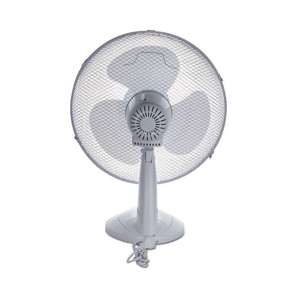 V-TAC Ventilatore da Scrivania 40W 3 Pale a 3 Velocità Rotante Colore Bianco (410mm)