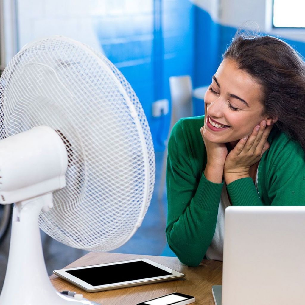 V-TAC Ventilatore da Scrivania 40W 3 Pale a 3 Velocità Rotante Colore Bianco (410mm)