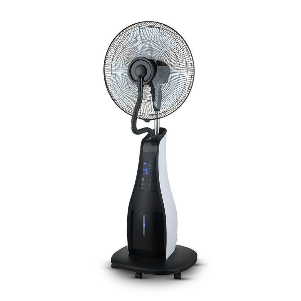 V-TAC Ventilatore Nebulizzatore LED 80W con 3 Pale da 17" Base Rotonda e Telecomando (Capacità 3.2L)