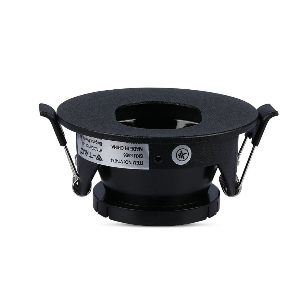 V-TAC Portafaretto LED da Incasso GU10 Rotondo Colore Nero con Interno Nero