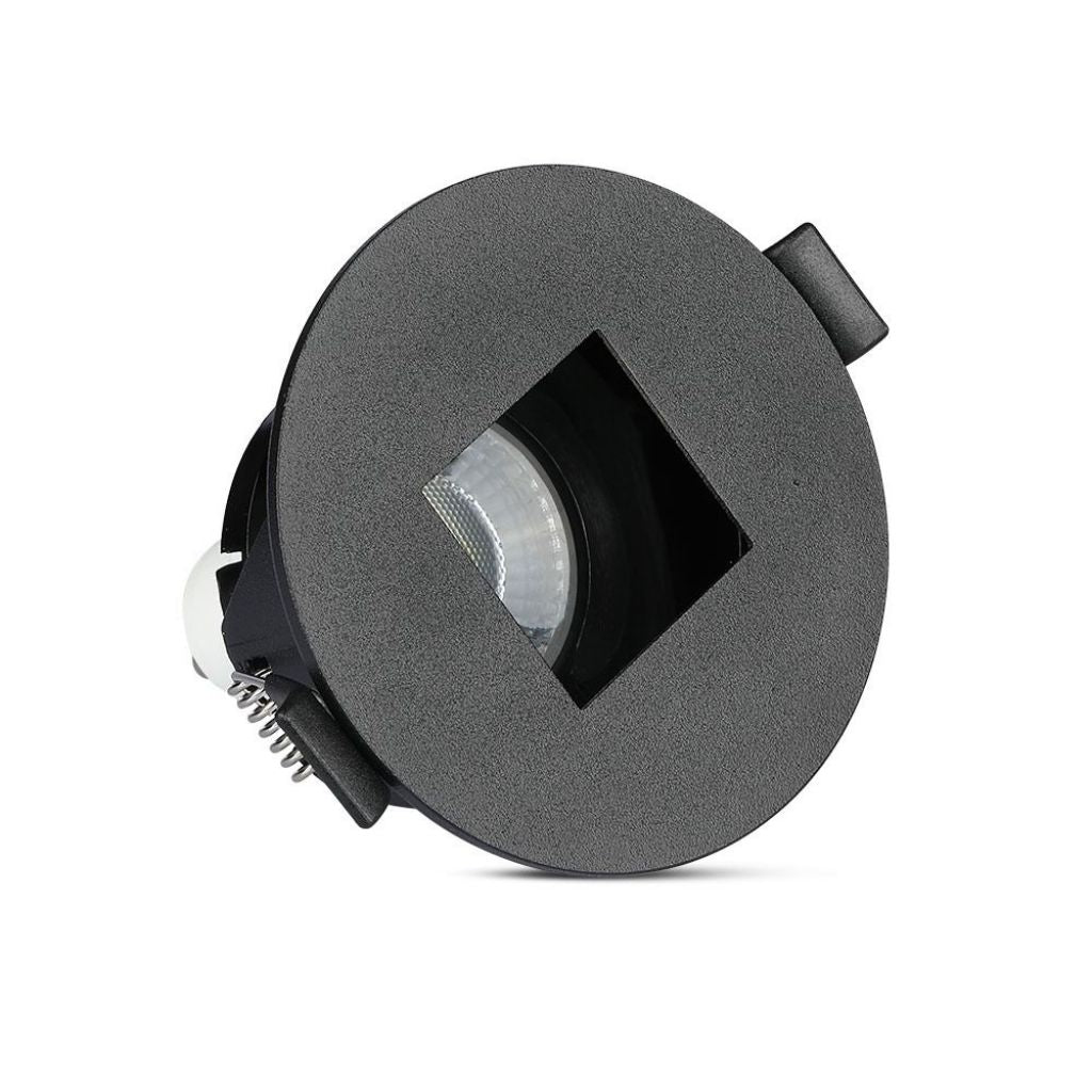 V-TAC Portafaretto LED da Incasso GU10 con Sezione Quadrata Colore Nero con Interno Nero