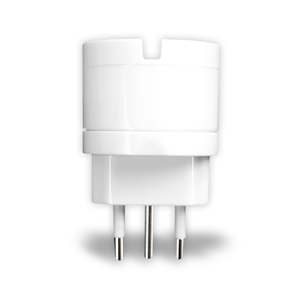 V-TAC Adattatore con Presa 10A 2P+T Bipasso/Schuko e Spina 10A 2P+T Colore Bianco