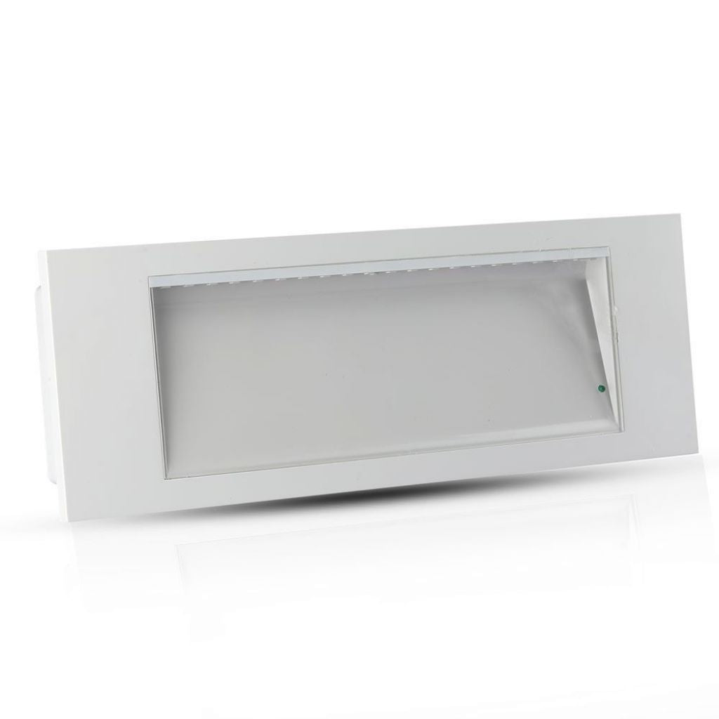 V-TAC PRO Lampada LED Chip Samsung di Emergenza 3,8W 20LED Montaggio a Incasso/Plafone e Modalità SA/SE 12h di Ricarica 6000K IP20