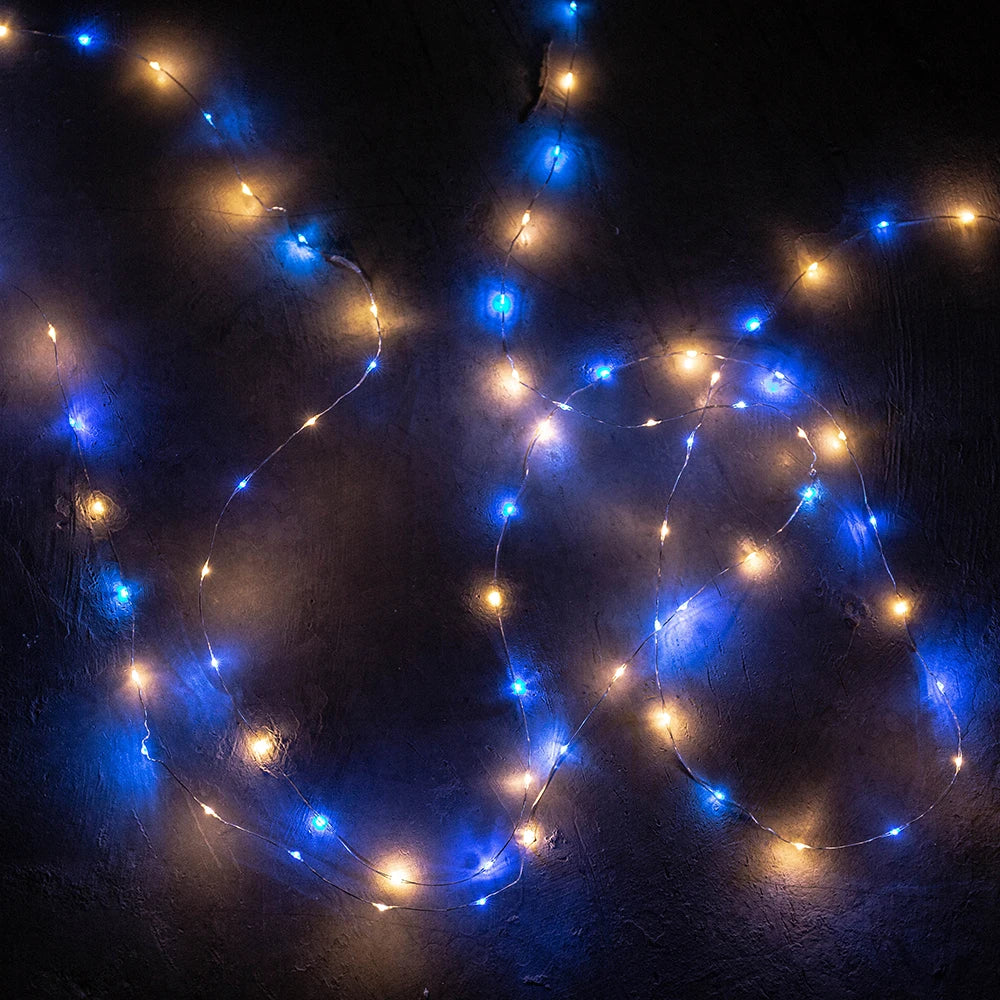Filo luminoso da 10 mt con 100 LED fino a 200mt con 2000 LED, string Lights Plug-In impermeabile per festa di natale e giochi di luci all'aperto