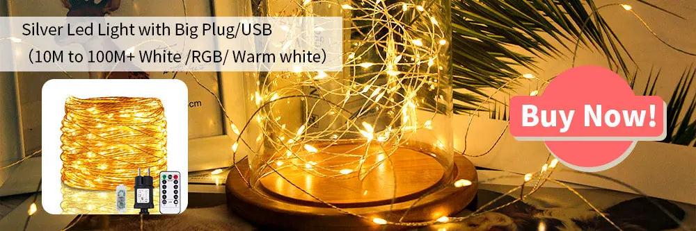 100M LED String Lights Fairy Green Wire Outdoor Christmas Lights Tree Garland For New Year Street Home Party Wedding Decoration