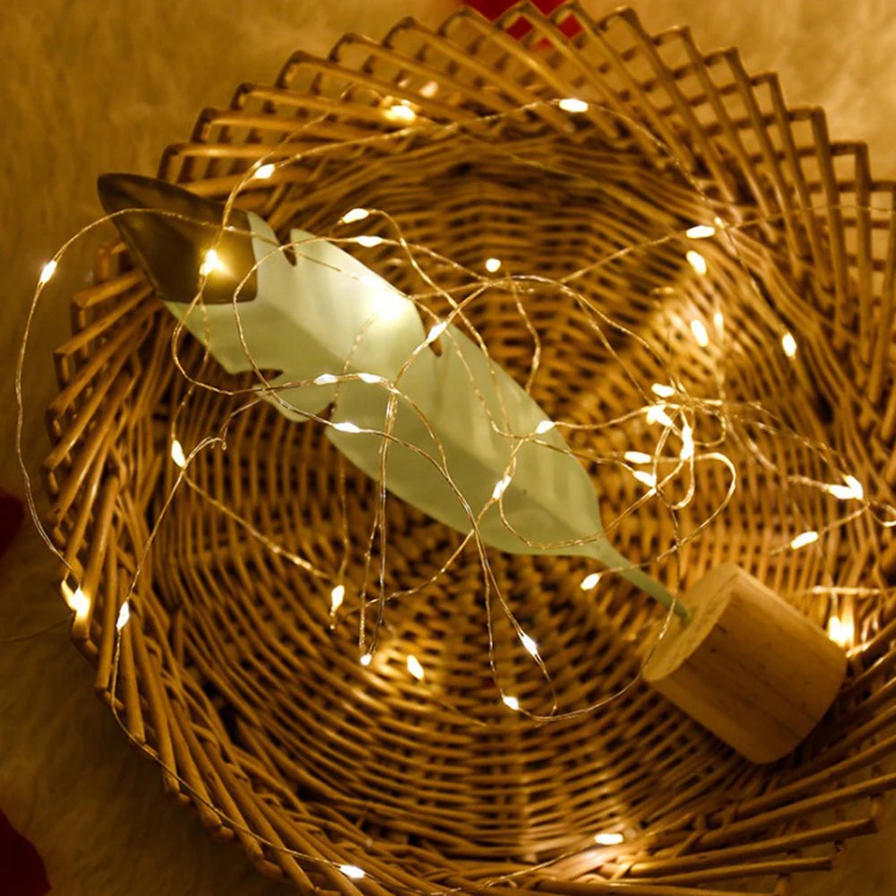 50M 100M LED Luci della stringa Filo d'argento Lucine Ghirlanda per Capodanno all'aperto Festa di Natale Strada Decorazione dell'albero di casa