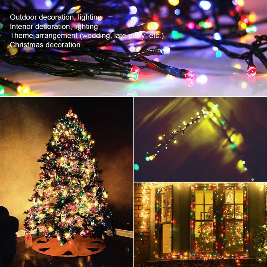 Stringa luminosa impermeabile 8 modalità, 10Mt 20Mt 30Mt 50Mt Fairy Garden Light Outdoor Indoor String Light ghirlanda per decorazioni natalizie e per feste