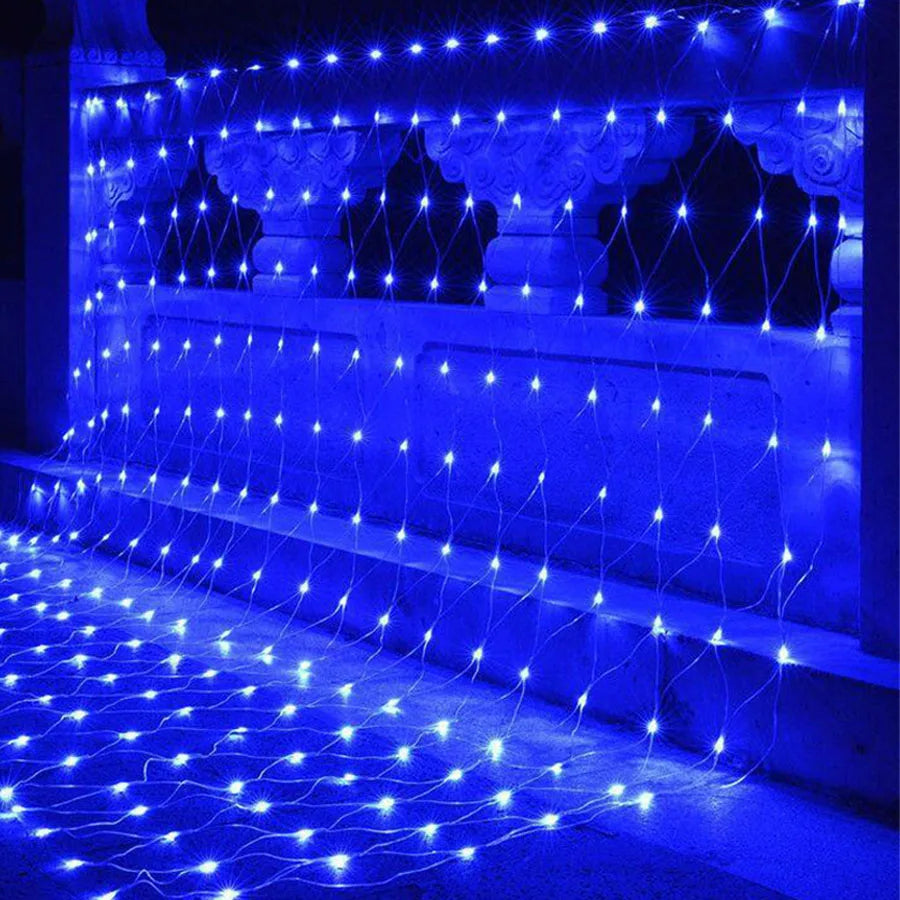3 x2/3 x3m Christmas Garland String Lights Outdoor Net Mesh Light Christmas Net Light 8 modalità per Wedding Garden Lawn boccole Decor