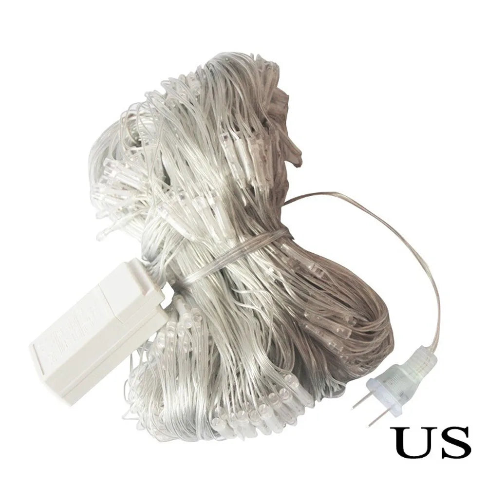 4mx6M 1.5MX1.5M 2x3M LED Rete da pesca all'aperto Luci natalizie Fata festone Giardino Strada Ghirlanda Tenda Albero nuziale Ramadan