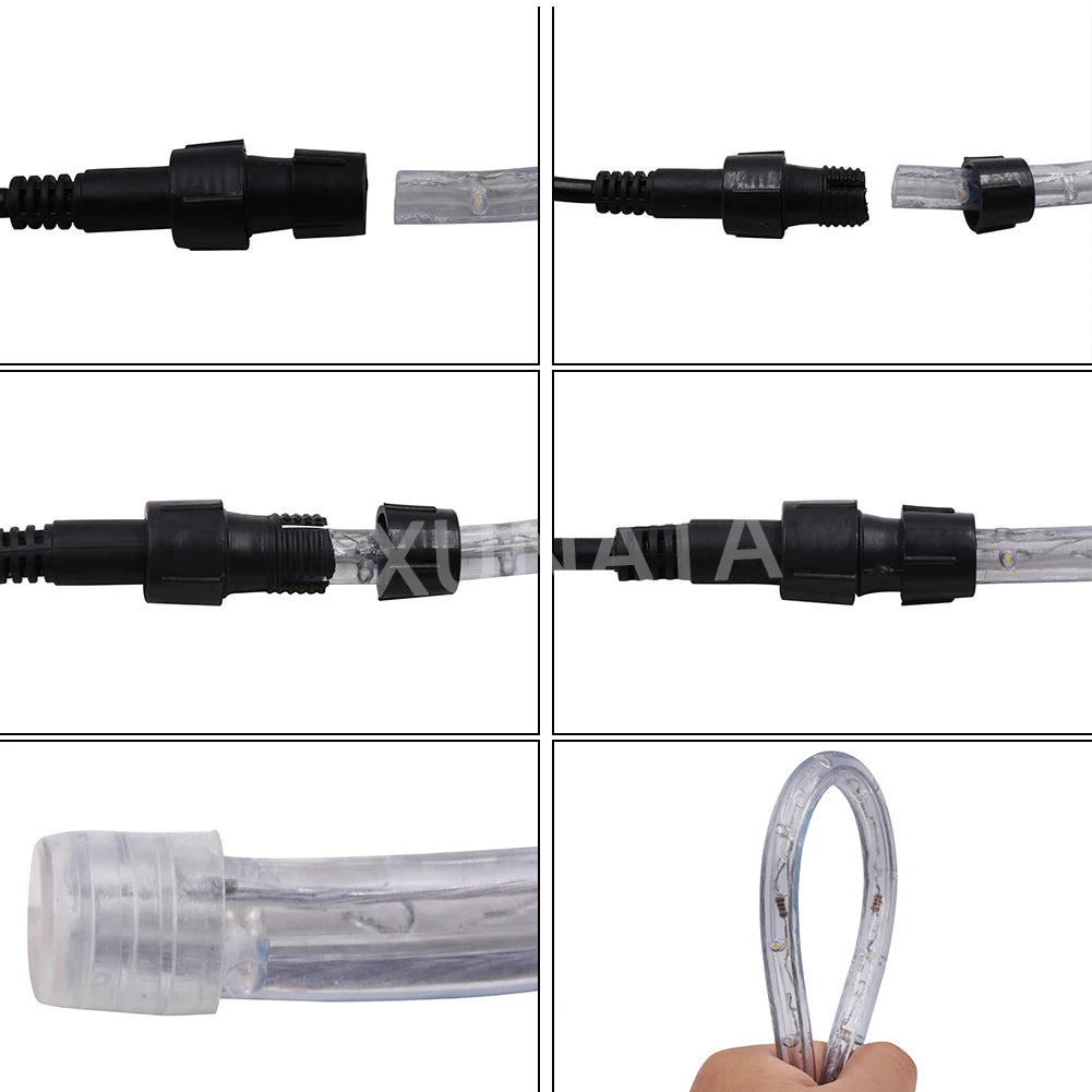 220V 110V Round 2 Wire Neon Strip LED Strip impermeabile Neon Sign LED Light Christmas Outdoor Rainbow Tube Rope Light Led Strip