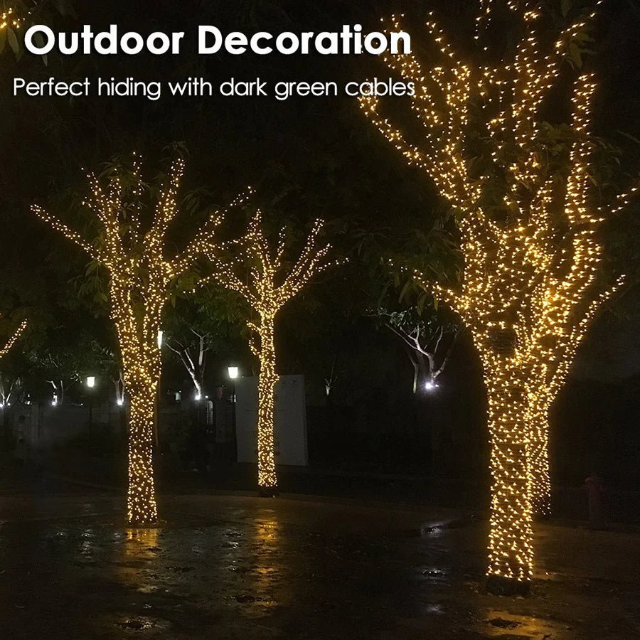 Stringa luminosa impermeabile 8 modalità, 10Mt 20Mt 30Mt 50Mt Fairy Garden Light Outdoor Indoor String Light ghirlanda per decorazioni natalizie e per feste