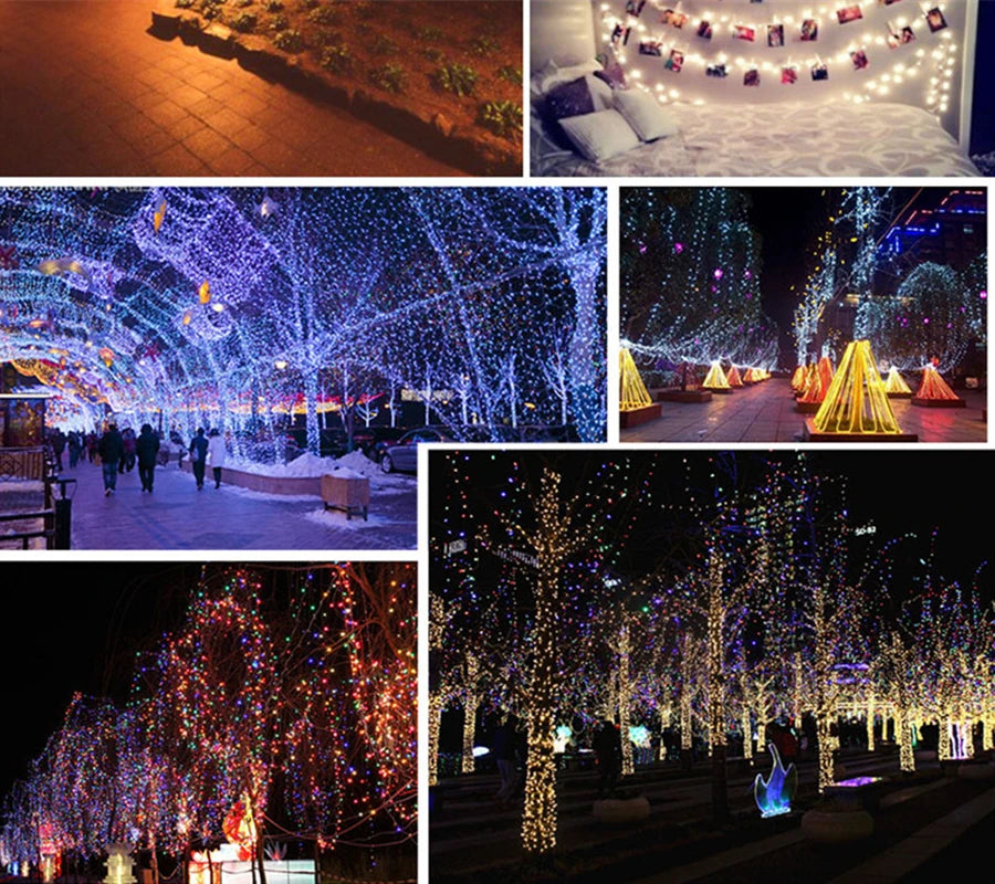 Stringa luminosa impermeabile 8 modalità, 10Mt 20Mt 30Mt 50Mt Fairy Garden Light Outdoor Indoor String Light ghirlanda per decorazioni natalizie e per feste
