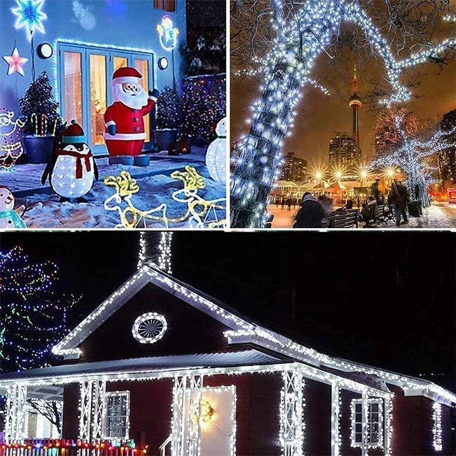 Stringa luminosa impermeabile 8 modalità, 10Mt 20Mt 30Mt 50Mt Fairy Garden Light Outdoor Indoor String Light ghirlanda per decorazioni natalizie e per feste