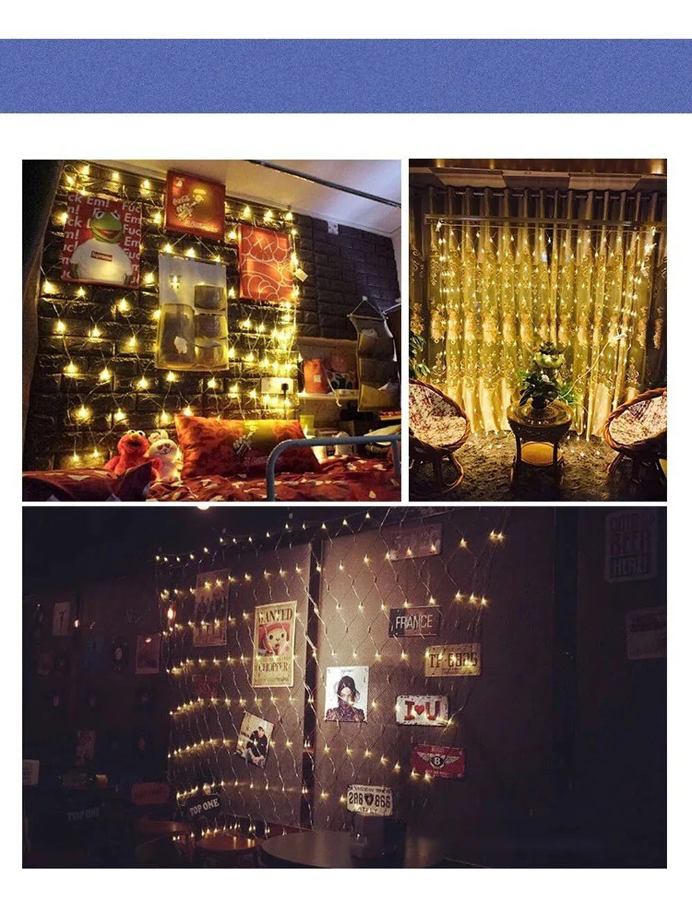 4m x 6m 2m x 3m 2 mx2m ghirlande di natale LED String Christmas Net Lights Fairy Xmas Party Garden decorazione di nozze tenda luce