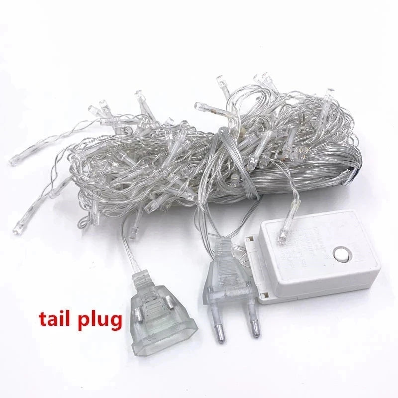 Decorazione esterna 5m Droop 0.4-0.6m tenda ghiacciolo Led luci stringa 220V 110V giardino natale Luminaria ghirlanda luci Decorative