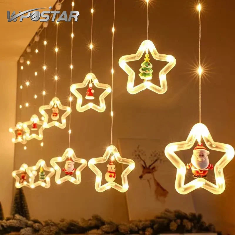 10LED Christmas Fairy Lights babbo natale decorazione della finestra String Lights regalo di natale Navidad capodanno decorazione della casa