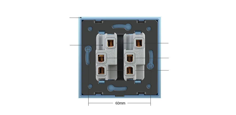 Presa di corrente svizzera, pannello in cristallo, prese a doppia parete AC110~250V 13A C7C2CH-11/12