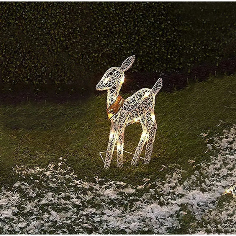 3 pezzi decorazione natalizia per il giardino con luce a LED alce e renna - outdoor