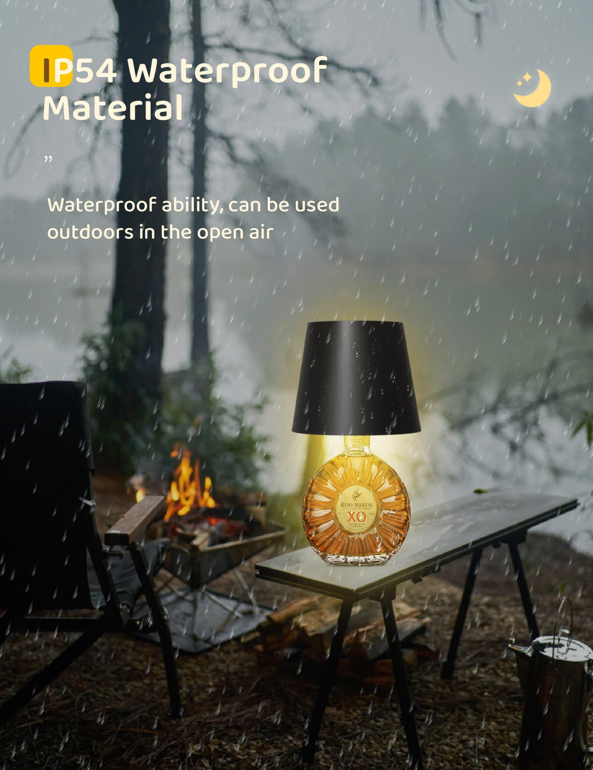 Lampada per bottiglia di vino BANDIAN lampada da tavolo con testa rimovibile interruttore tattile di ricarica portatile decorazione per luce notturna per atmosfera Bar Cafe