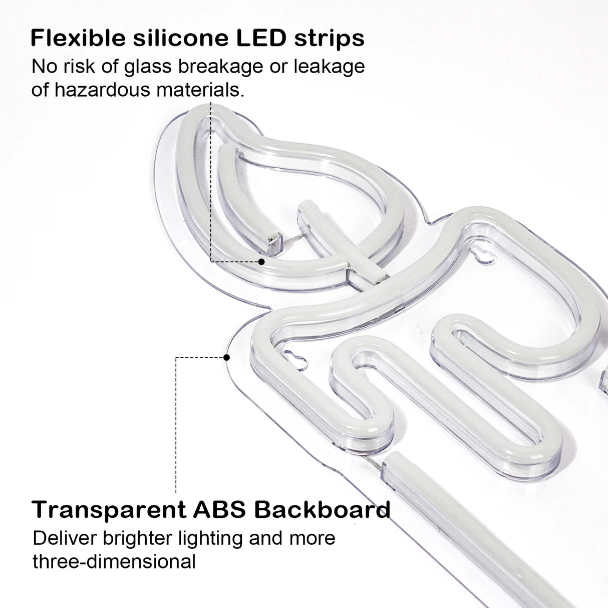 Candela Neon decorazione natalizia rossa. Alimentazione batteria o USB