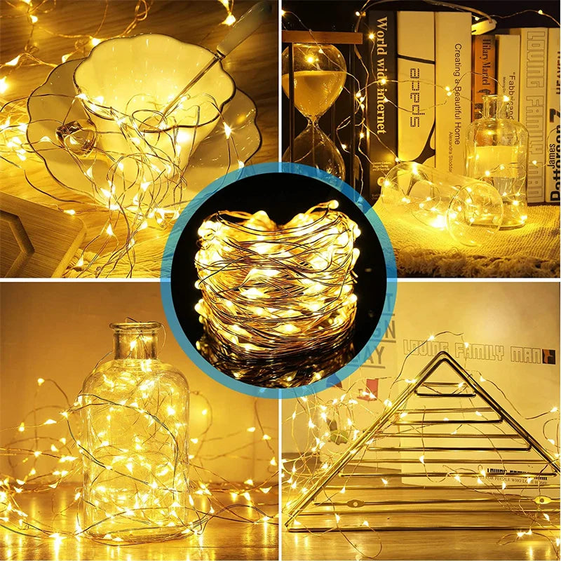 USB Led Fairy Lights filo di rame String 20M 200LED Holiday Outdoor Lamp Garland per la decorazione della festa nuziale dell'albero di natale