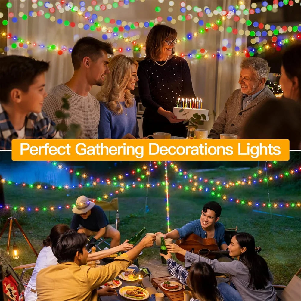 1 pz 500/1000LED fata String Lights ghirlanda di natale decorazioni per esterni luci impermeabili con telecomando per Tree Street Wedding Party