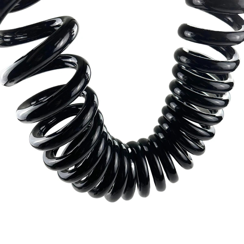 Cavo a spirale a molla nera a 2 nuclei telescopico 22/20/18/17/15/7AWGWire 0,2 mm2-10 mm2 Cavo termoretraibile estensibile da 1 a 5 metri