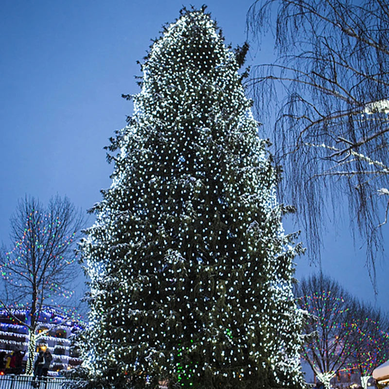 EU Plug Led Net Mesh String Lights 220V Street ghirlande decorazioni natalizie Outdoor New Year Wedding Party Garden Bush Decor