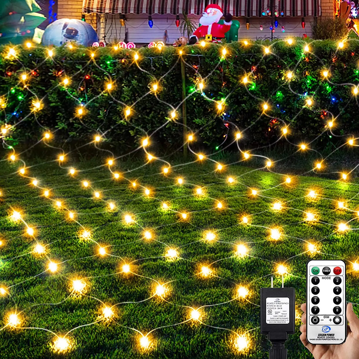 3x2m LED Solar String Net Mesh Light 8 modalità lampada da esterno impermeabile a ghirlanda per la festa di natale Patio Backyard Garden Decor