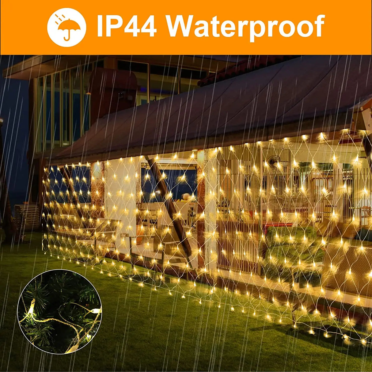 3x2m LED Solar String Net Mesh Light 8 modalità lampada da esterno impermeabile a ghirlanda per la festa di natale Patio Backyard Garden Decor