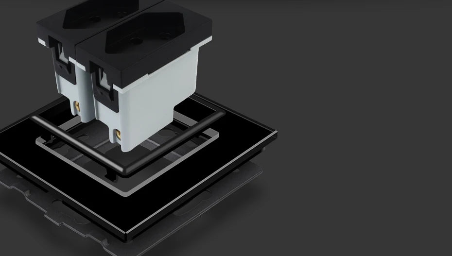 Presa di corrente svizzera, pannello in cristallo, prese a doppia parete AC110~250V 13A C7C2CH-11/12