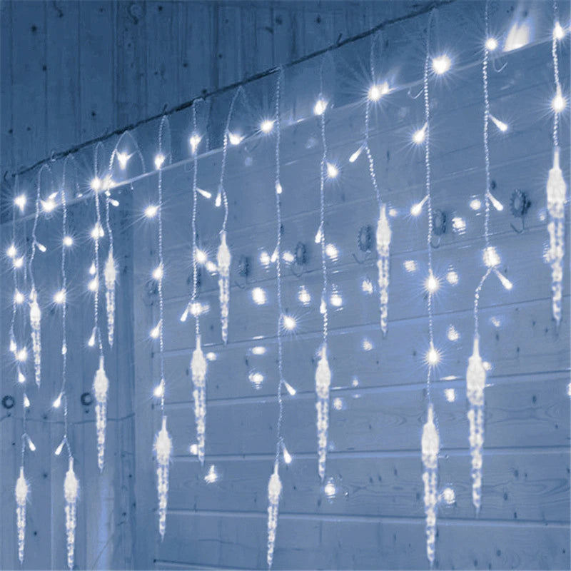 Ghirlanda di Natale LED Ghiacciolo Tenda Luci della stringa Caduta Giardino esterno Strada Matrimonio Illuminazione decorativa Costante