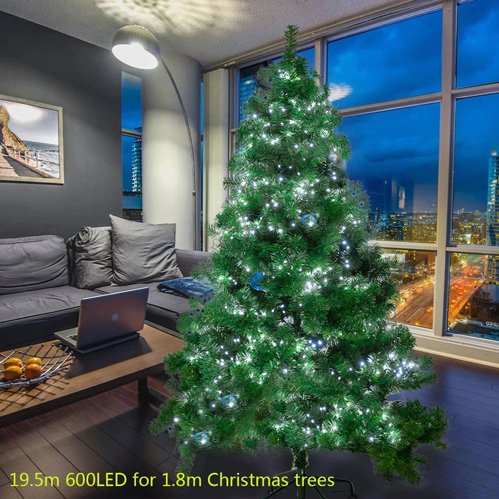 LED String Fairy Lights filo verde Outdoor Cluster albero di natale luci ghirlanda per capodanno Street Home Party Wedding Decor