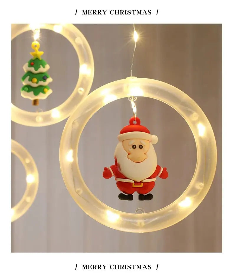 10LED Christmas Fairy Lights babbo natale decorazione della finestra String Lights regalo di natale Navidad capodanno decorazione della casa