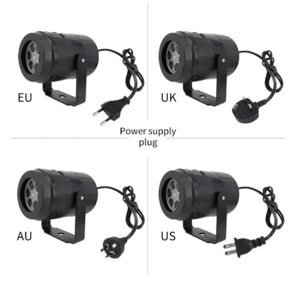 Proiettore Laser per feste di Natale a fiocco di neve - LED 4W - luci da palcoscenico rotanti con motivo natalizio - decorazioni da giardino per esterni