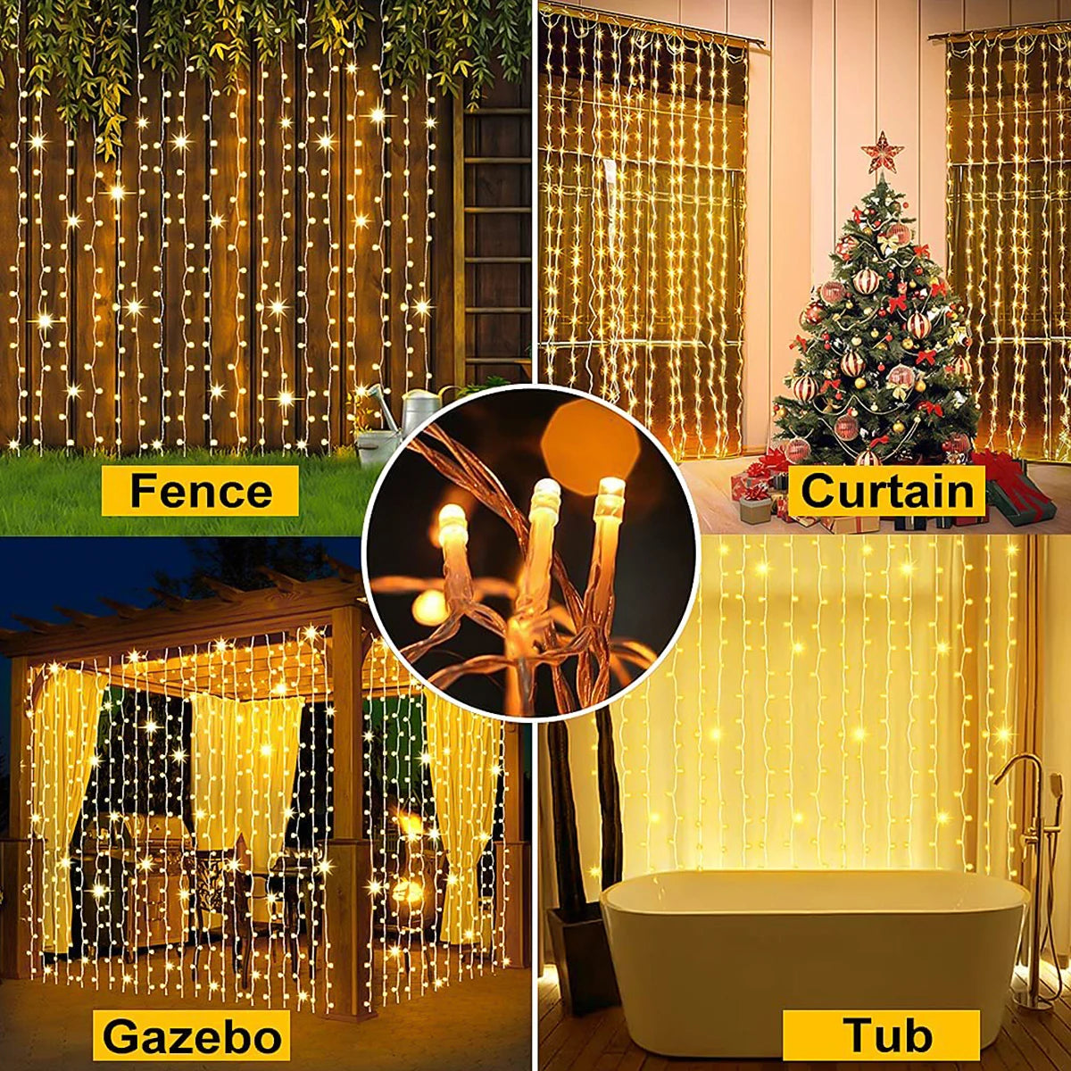 1PC LED Solar Icicle String Lights 7M/23ft luce per tende impermeabile per balcone Patio Yard Garden Party decorazioni natalizie all'aperto