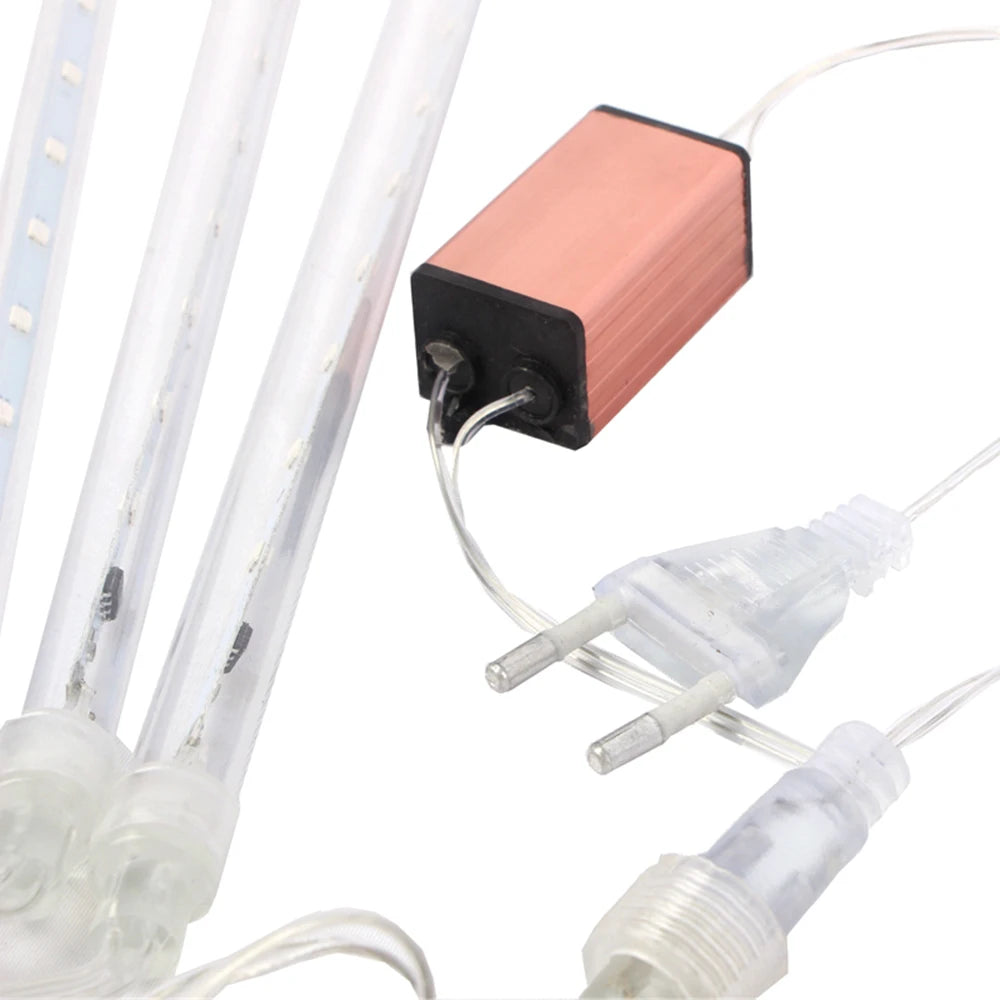 30/50CM LED Meteor Shower Rain Lights Waterproof Falling Raindrop Fairy String Light per la decorazione del Patio della festa di natale