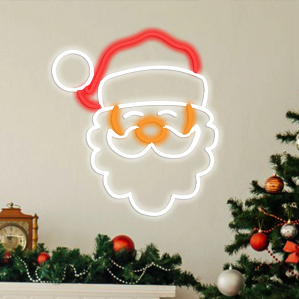 Babbo Natale insegna al Neon per la decorazione della parete decorazione della stanza luce a Led dimmerabile per la stanza di casa Bar Party Sign. Alimentazione 5V