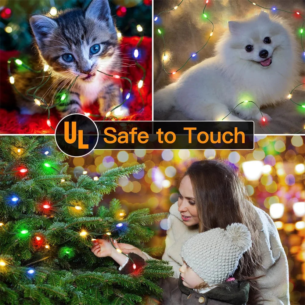 1 pz 500/1000LED fata String Lights ghirlanda di natale decorazioni per esterni luci impermeabili con telecomando per Tree Street Wedding Party